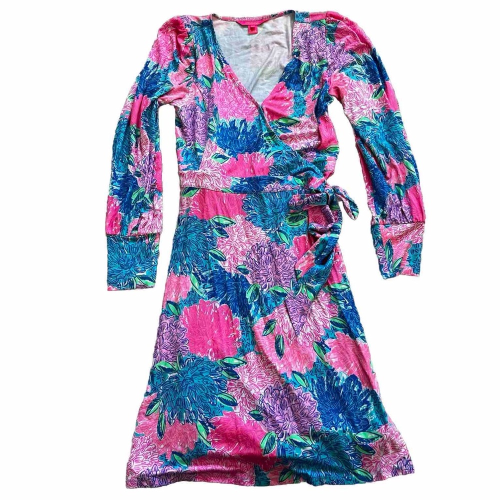 LILLY PULITZER Rosalinda Wrap Dress Size Small Vacation Beachy Feminine - Picture 2 of 11